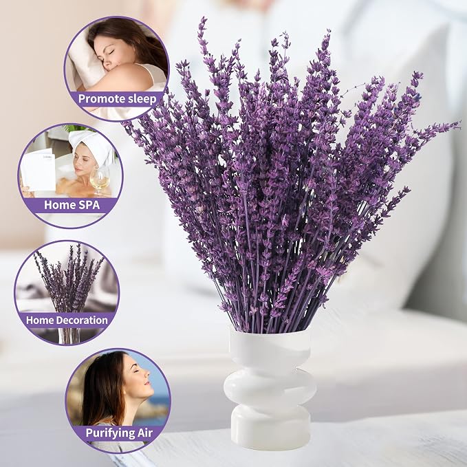 Glicrili Dried Lavender Flowers Real Stems Purple Bouquet - Image 6