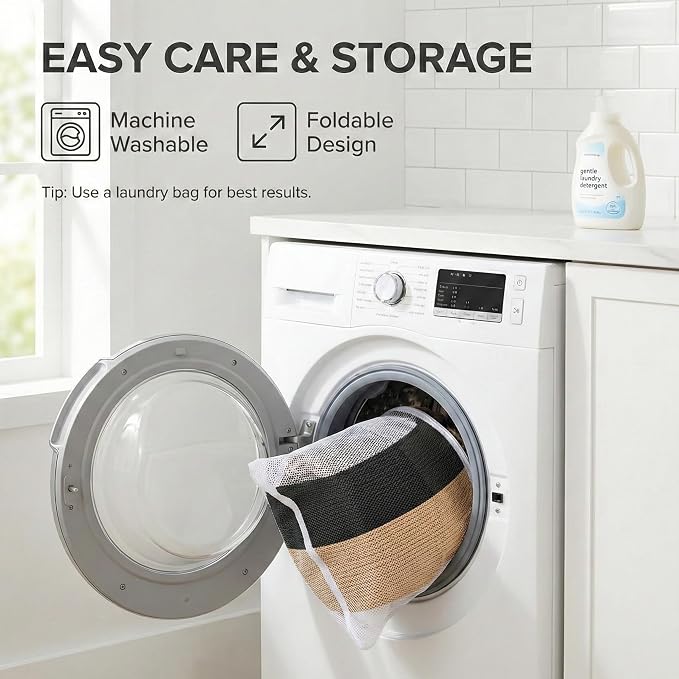 JMvicyroam 115L Extra Large Machine Washable Cotton Rope Blanket Basket | - Image 5
