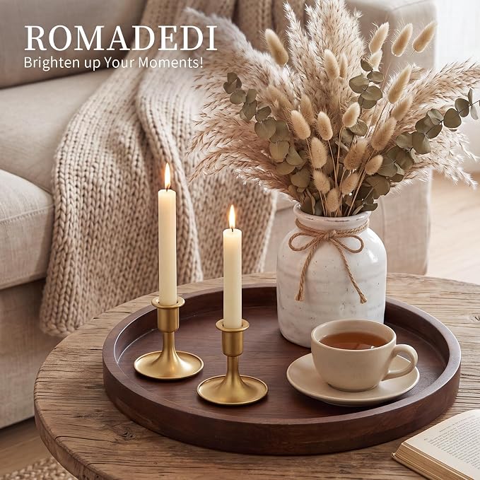 Candlestick Holders Taper Candle Holders, Romadedi Gold Candle Stick Candle - Image 3