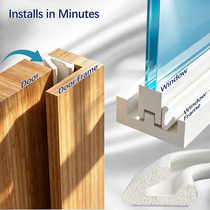 V-Shaped Weather Stripping for Doors and Windows, Large Gap Door Seal Strip | - Image 3