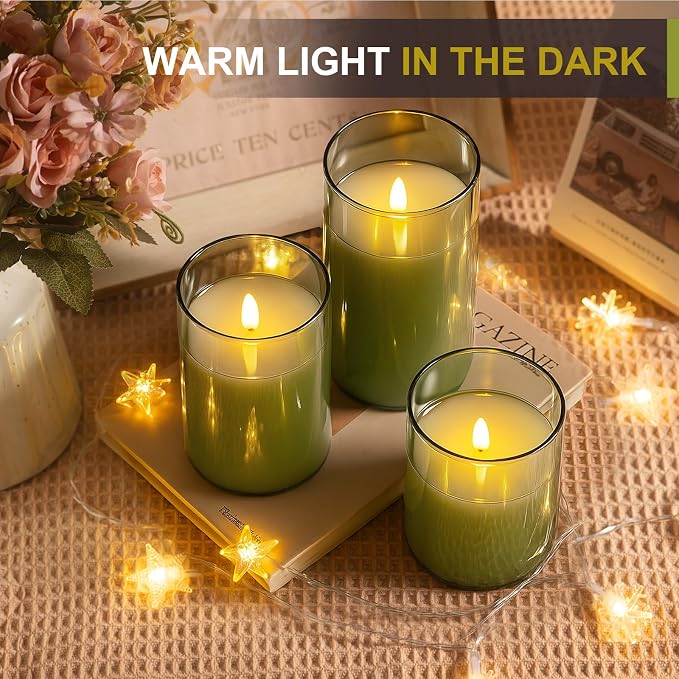 Tyawon Glass Battery Operated LED Flameless Candles - Image 3