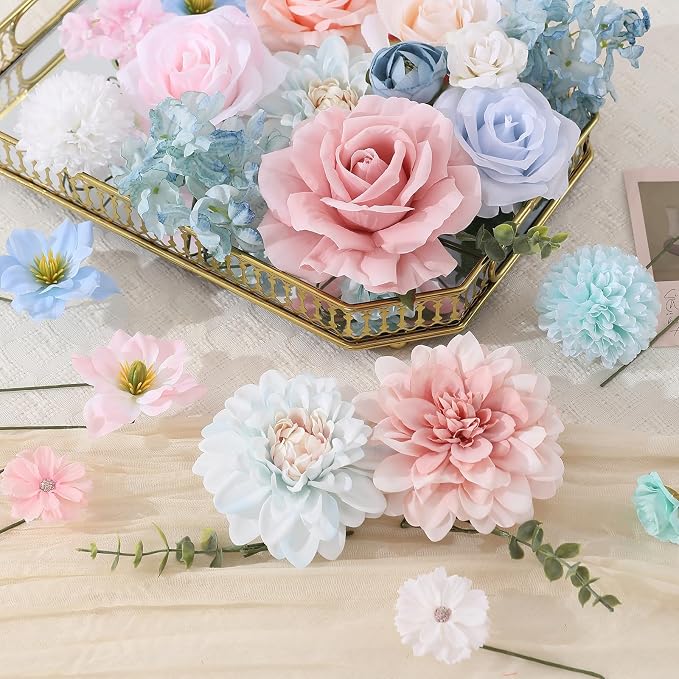 Artificial Flowers Fake Rose Flowers Dahlia - Image 8