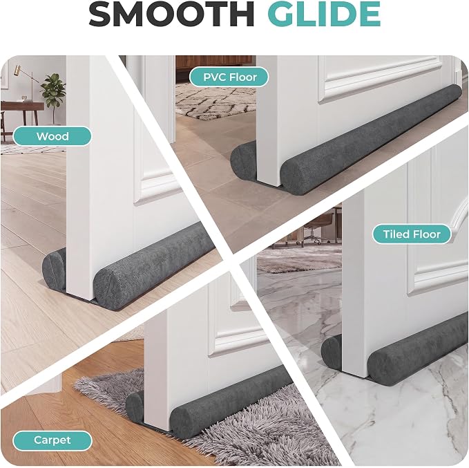 SYIPO Door Draft Stopper for Bottom of Door, Double-Sided Adjustable 30'' to - Image 9