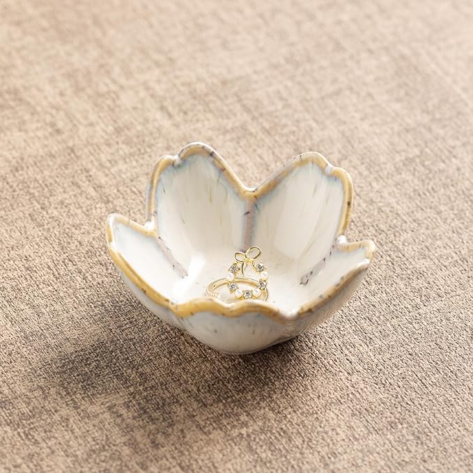 Floral Vanity Tray, Ceramic Jewelry Dish by Unknown