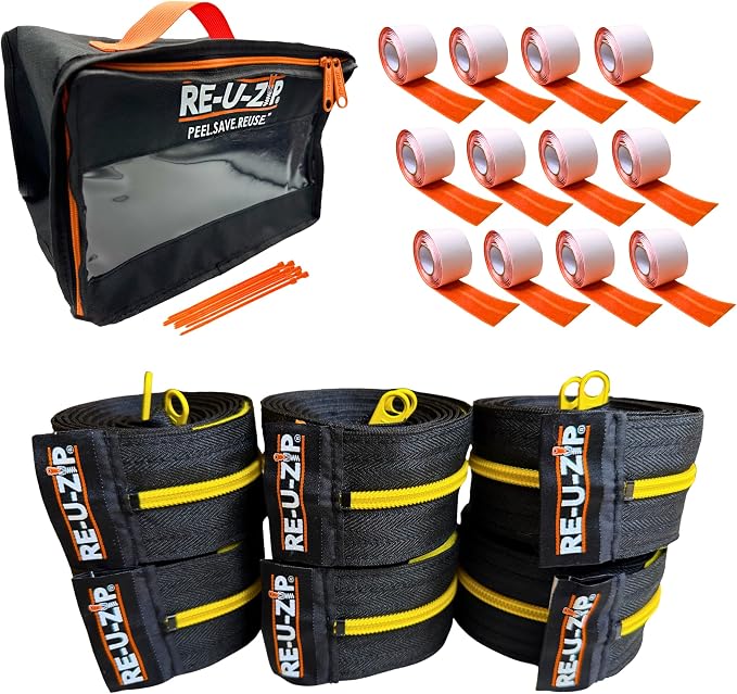 RE-U-ZIP Reusable Dust Barrier Zipper, Replaceable & Lockable, Cost-Effective by RE-U-ZIP