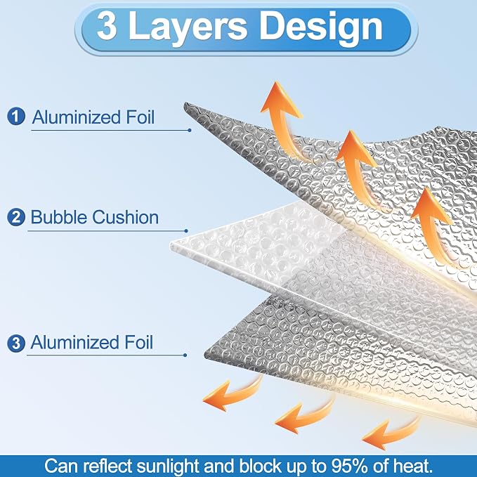 Garage Door Insulation Kit 24P Double Bubble Window Heat Insulation Panels - Image 4
