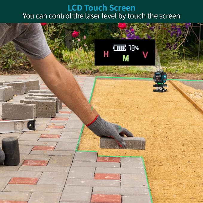 KEZERS Laser Level Set with Receiver, 4 x360 Self Leveling Laser Level with - Image 4