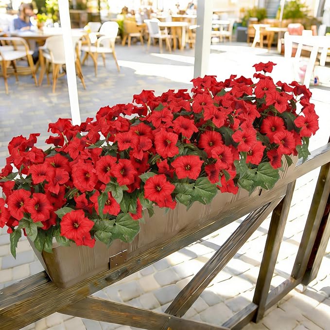 Artificial Flowers for Outdoors, Faux Petunias Spring Summer Decoration - Image 6
