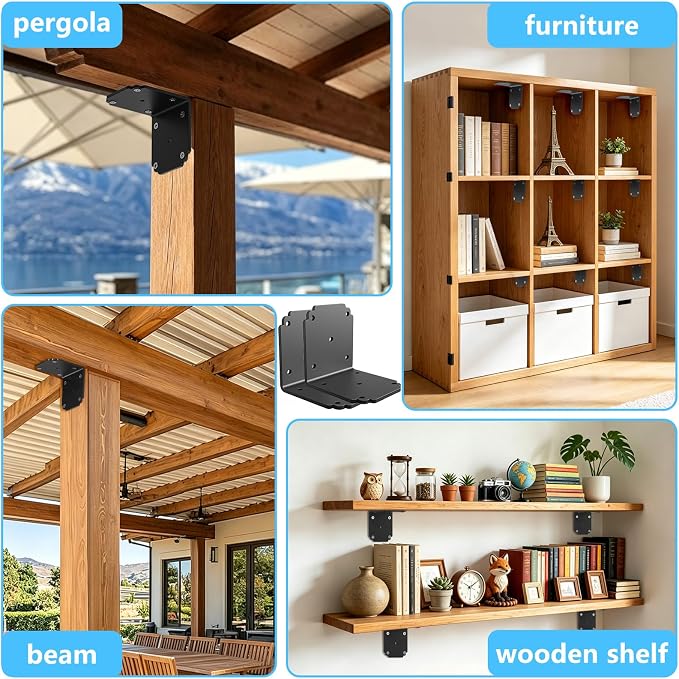 4"x4"x3.5" Heavy Duty L Bracket, 90 Degree Pergola Bracket - Image 5