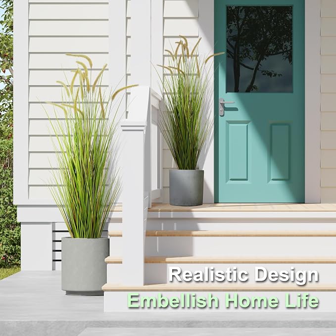 KOL Artificial 5ft 2-Pack Horsetail Reed Grass, 59in Tall Artificial Indoor - Image 3