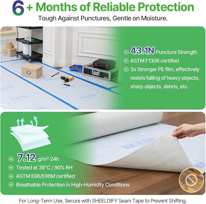 39" x50' Heavy-Duty Floor Protection | Construction Grade Carpet Protector | - Image 3