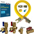 1" OD x 12" x 3/4"MIP x 3/4"FIP Flexible Gas Connector Kit, by PROCURU