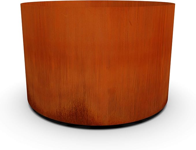 Corten Steel Garden Planter Round Heavy Duty Metal | Made in USA | Fully by Plantercraft