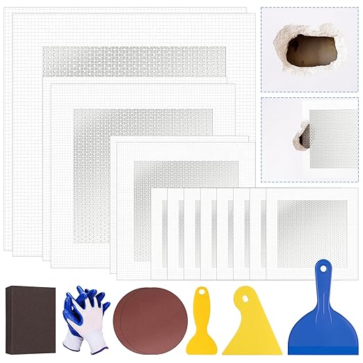 DIYSELF 21 Pack Drywall Repair Kit, 14 Mesh Patches, Wall Patch Repair Kit | 14 by DIYSELF