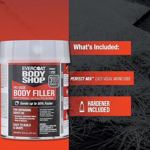 105000 Pro-Grade Body Filler, Fast Drying and Lightweight Multipurpose - Image 6