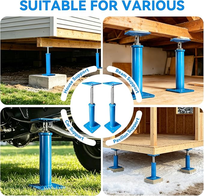 11" - 16" House Jacks for Leveling, 4 Pack Screw Jacks Post | 10000 Max Load - Image 7