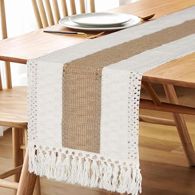 Boho Table Runner for Fall Home Decor 12x60 Rustic - Image 5