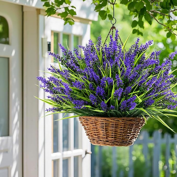 48 Bundles Artificial Lavender Flowers Outdoor UV Resistant, Realistic Plastic - Image 6