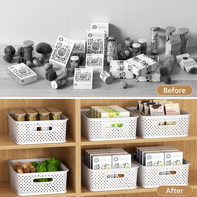MaxGear 3 Pack Plastic Storage Baskets, Suitable - Image 4