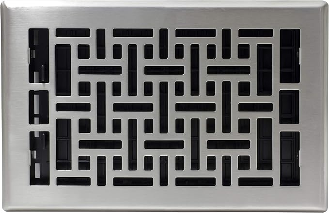 Decor Grates AJH610-NKL Oriental Floor Register, Brushed Nickel - Image 2