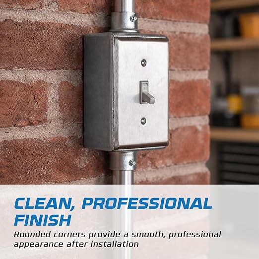 4 Pack - 4x2 Single Gang Rectangle Toggle Switch Outlet Cover, Fire Rated | - Image 4