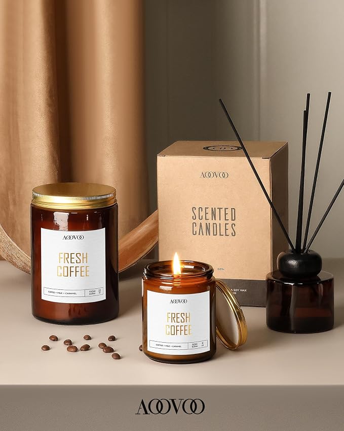 AOOVOO Fresh Coffee Candles - 22 oz Scented Candles - Image 6