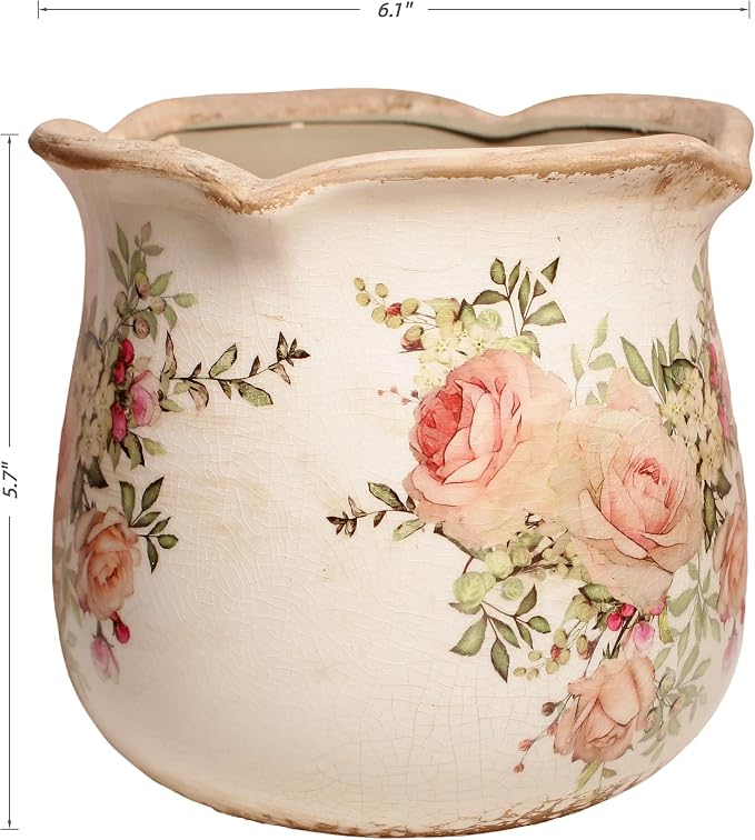 Ceramic Flower Vase, Rustic Farmhouse Vases & Planting Pots - Image 3