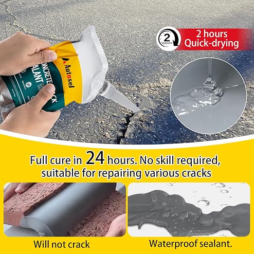Concrete Crack Filler, Self-Leveling Cement Crack Filler, Fast-Drying - Image 4