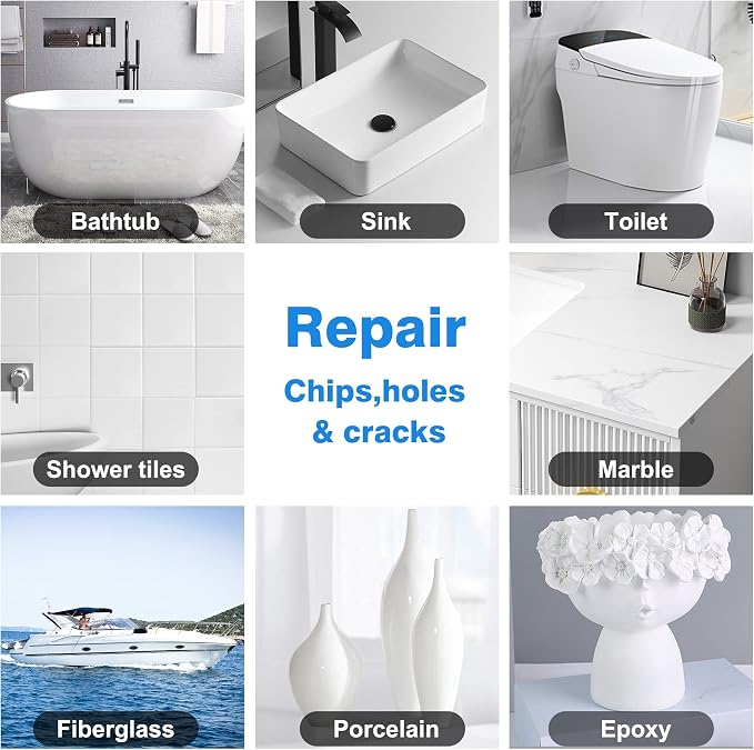 Tub, Tile and Shower Repair Kit, 3.7oz Fiberglass Repair Kit, Porcelain Repair - Image 5