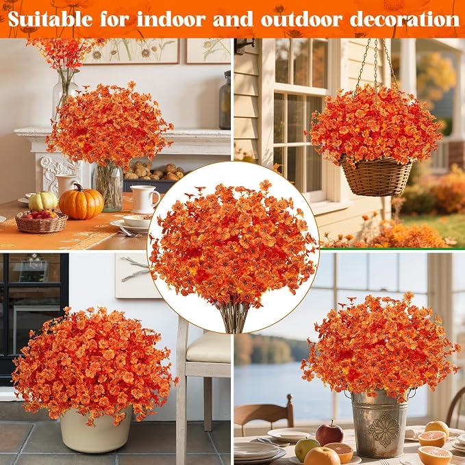 24 Pcs Artificial Fall Flowers Fake Mums - Image 5