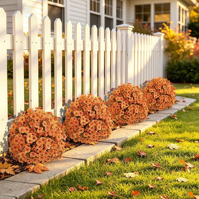Alupssuc 2Pcs Artificial Fall Ball Flowers - Image 7