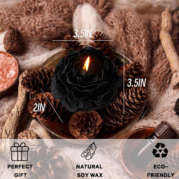 Peony Flower Shape Candle, Soy Wax Scented Decor - Image 3