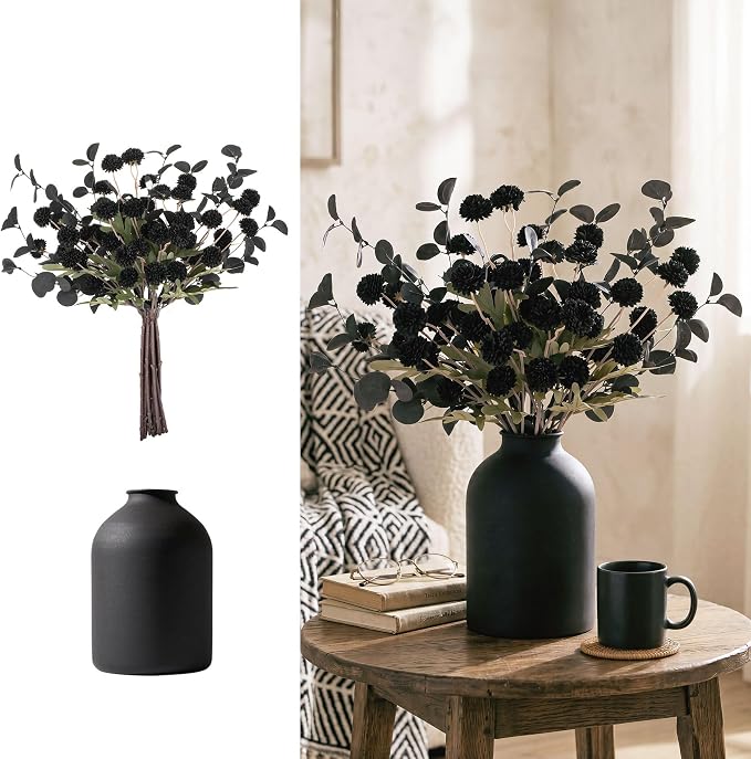 BLOSMON Black Flowers Artificial by Blosmon