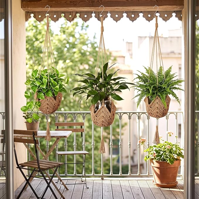 Shappy 3 Pack Boho Macrame Plant Hanger - Image 6