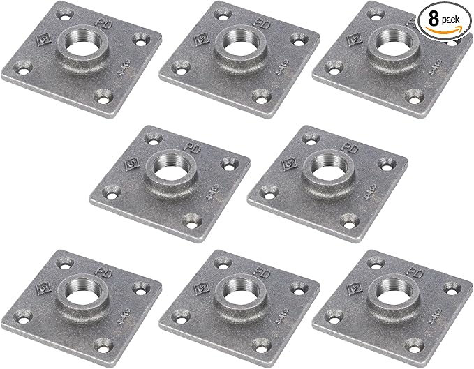PIPE DECOR Square Floor Flange Fitting, 3/4 Inch, Shelving and Standard 3/4 by PipeD%C3%A9cor