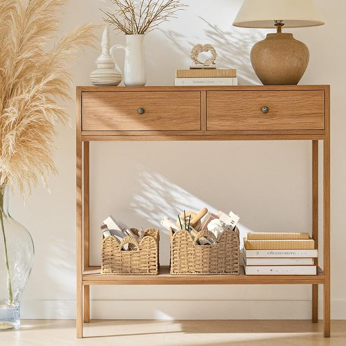 StorageWorks Scalloped Wicker Basket, Large Baskets - Image 7