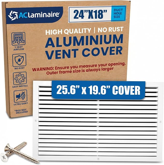 24x18 Aluminum Wall Ceiling Air Return Vent Cover HVAC Rustproof Grille by ACLAMINAIRE