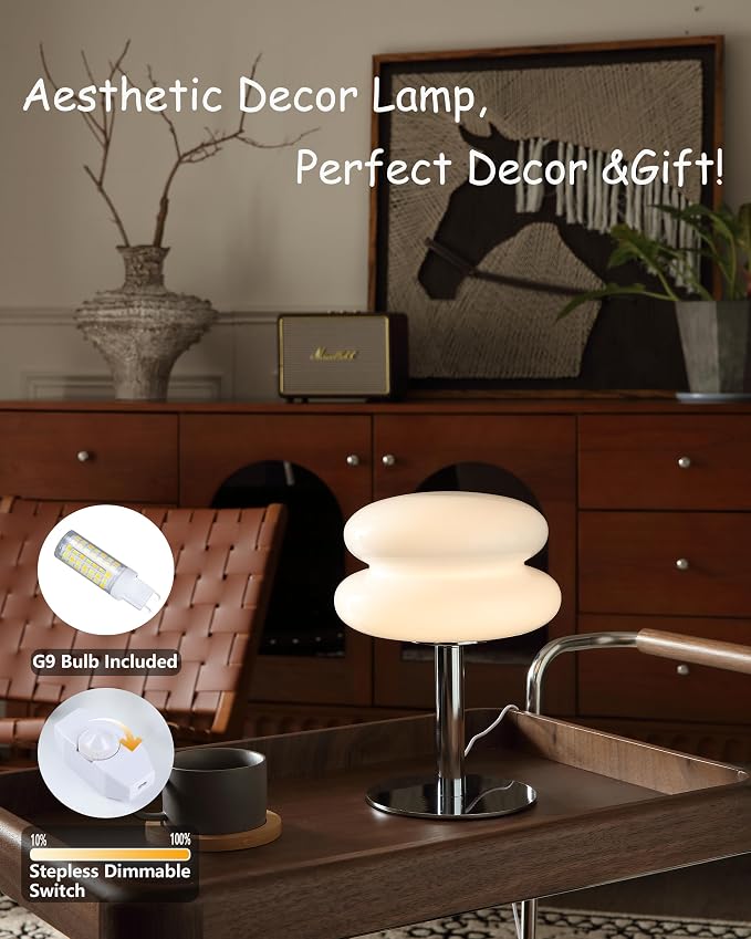 Glivpny Mushroom Table Lamp, Mid Century Modern Decor Lamp | Cool Desk Lamps - Image 4