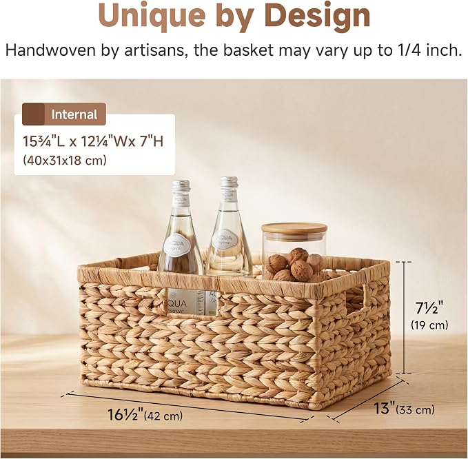StorageWorks Wicker Baskets for Storage, Wicker Storage Baskets, Large Wicker - Image 3
