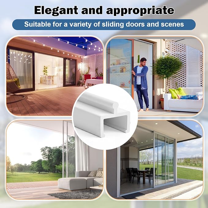 CroBlissful 4 Pcs 72 Inch Sliding Screen Door Track Replacement Modern White - Image 6