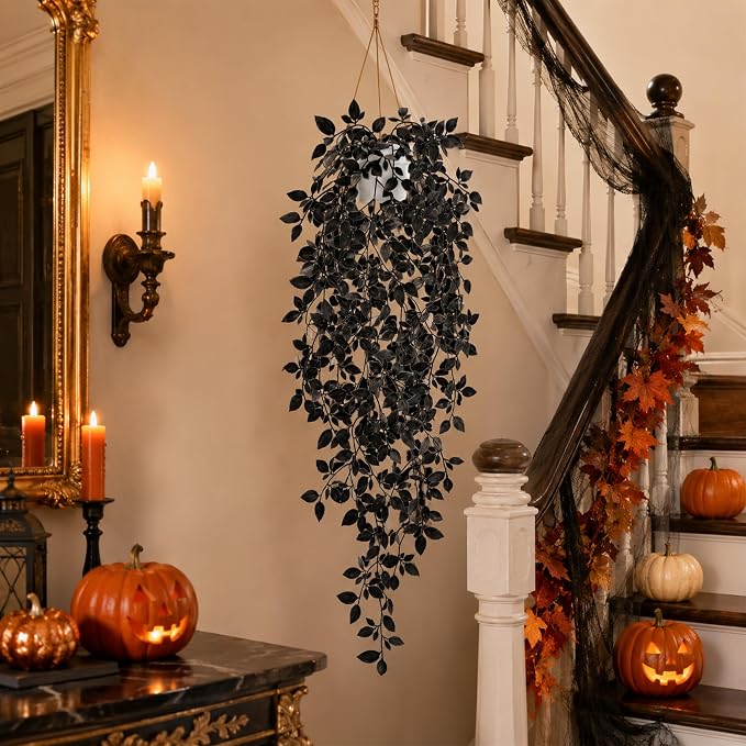 Der Rose Fake Hanging Plant for Halloween Bathroom Decor, Bookshelf Accent | - Image 9