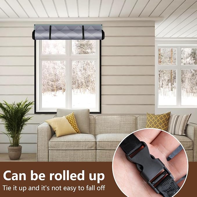 3-Layer Winter Insulated Window Cover, Thermal Insulated Window Blanket | 63 x - Image 6