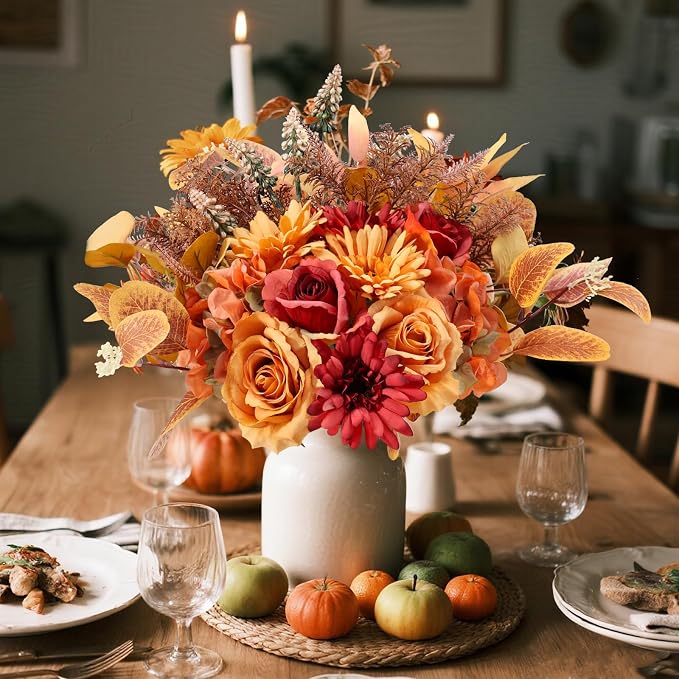 2 Pcs Artificial Fall Flowers Bouquet - Image 3