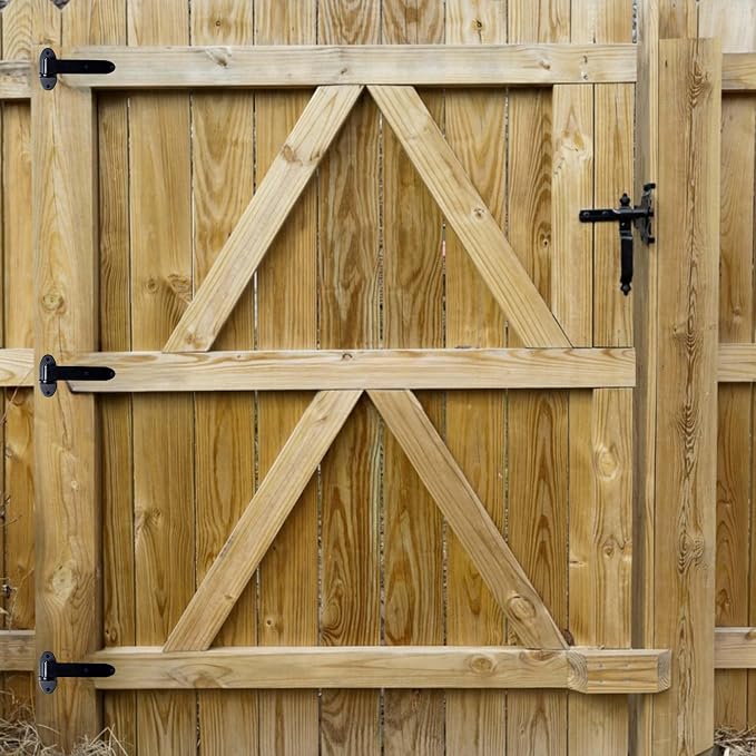 Heavy Duty Strap Gate Hinges 8 Inch, 180° Open Bolt-On Hinges - Image 3