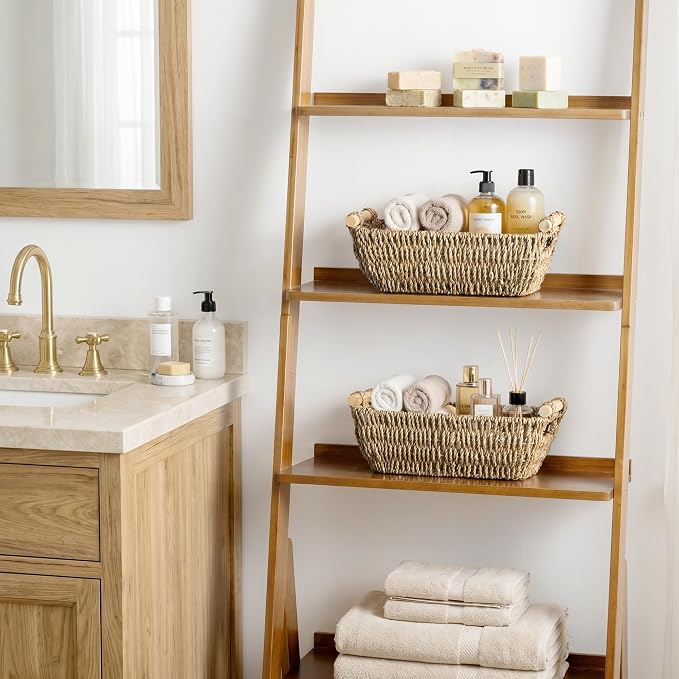 StorageWorks Small Baskets for Shelf, Seagrass Woven Basket for Gifts | Wicker - Image 2