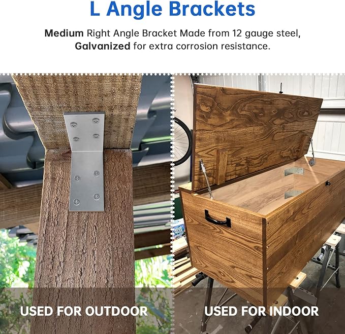 3x3x1.5 L Brackets Heavy Duty, Galvanized Corner Brace | 90 Degree L-Shaped - Image 4
