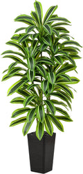 Artificial Dracaena Tree: 6FT Fake Plants Silk Faux Trees（Black Pot） | by TNGGNT