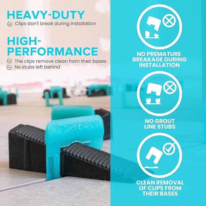 Peygran Tile Leveling System Clip 3 mm 1/8’’ DIY Tiles Leveler Spacers - Image 5