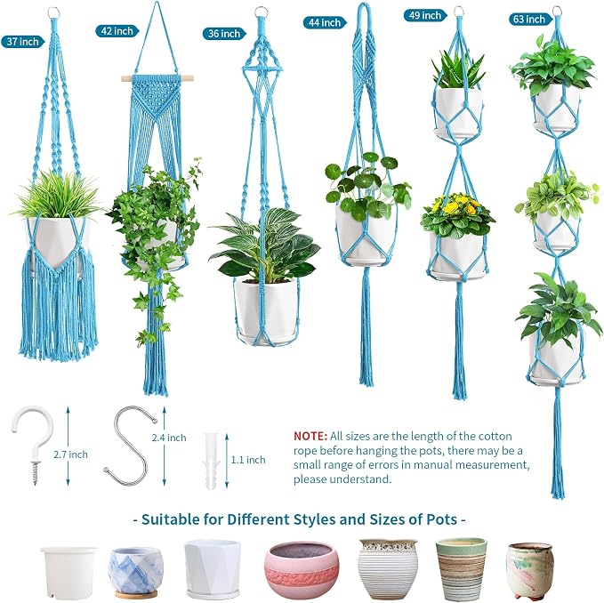 SFENNGPET Macrame Plant Hangers, handmade macromay plant hangers, indoor flower - Image 7
