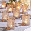 DEVI 24pcs Gold Glass Votive Candle Holders, Wedding Decorations, Bridal Shower by DEVI